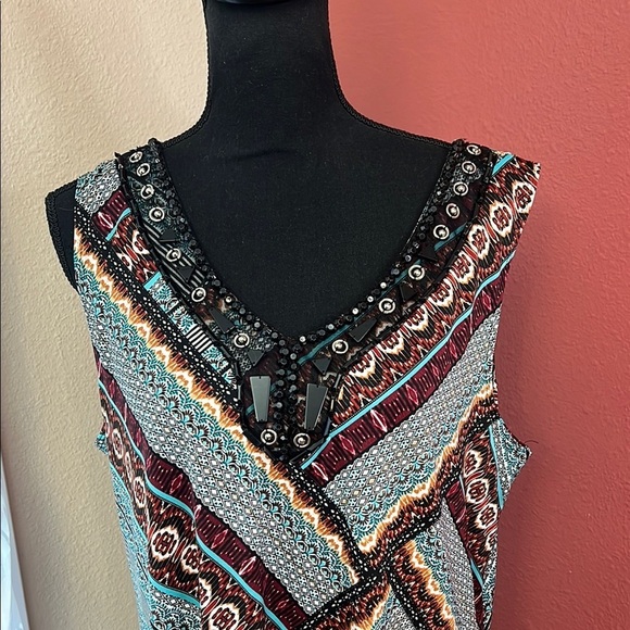 PerSeption Concept - Multicolor Sleeveless Maxi Dress Size 1X - Picture 2 of 10